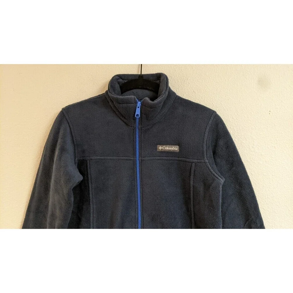 NEW~Kids COLUMBIA Navy Blue Full-Zip Long Sleeve Fleece Jacket Coat M (10/12)